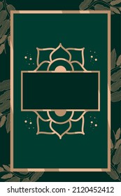 elegant frame on green background