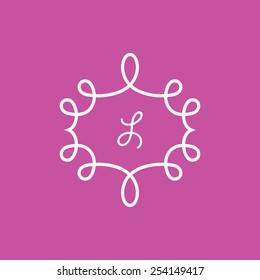 elegant frame on pink background