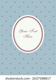 Elegant frame on polka dot background. Vector illustration.