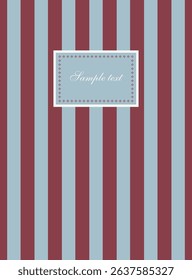 Elegant frame on striped background. Vector illustration.
