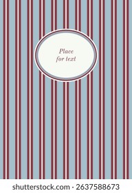 Elegant frame on striped background. Vector illustration.