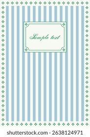 Elegant frame on striped background. Vector illustration.