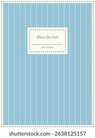 Elegant frame on striped background. Vector illustration.