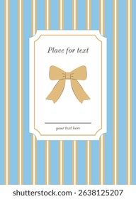 Elegant frame on striped background. Vector illustration.