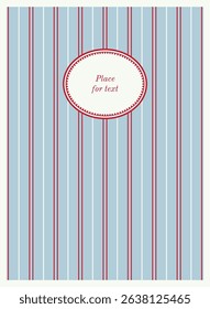 Elegant frame on striped background. Vector illustration.