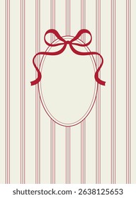 Elegant frame on striped background. Vector illustration.