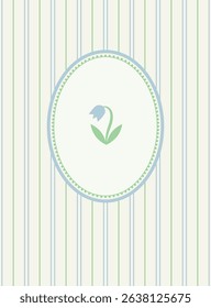 Elegant frame on striped background. Vector illustration.