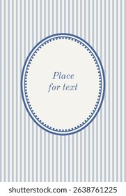 Elegant frame on striped background. Vector illustration.