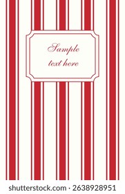 Elegant frame on striped background. Vector illustration.