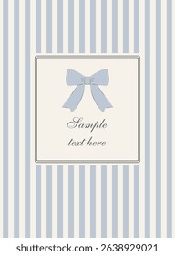 Elegant frame on striped background. Vector illustration.