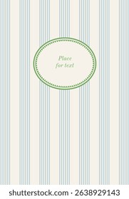 Elegant frame on striped background. Vector illustration.