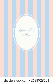 Elegant frame on striped background. Vector illustration.