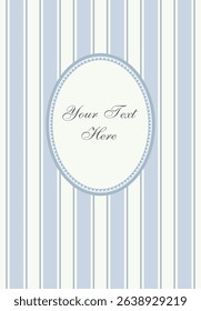 Elegant frame on striped background. Vector illustration.