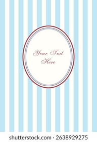 Elegant frame on striped background. Vector illustration.