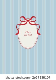 Elegant frame on striped background. Vector illustration.