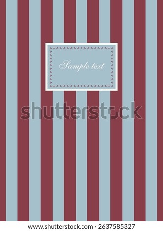 Elegant frame on striped background. Vector illustration.
