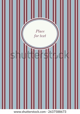 Elegant frame on striped background. Vector illustration.