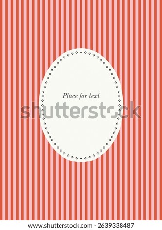 Elegant frame on striped background. Vector illustration.