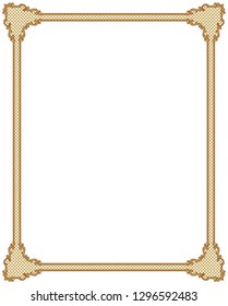 Elegant frame on white background with floral ornament in arabic style.