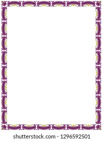 Elegant frame on white background with floral ornament in arabic style.