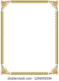 Elegant frame on white background with floral ornament in arabic style.