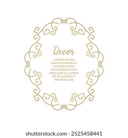 Elegant frame. Ornate element for design template.