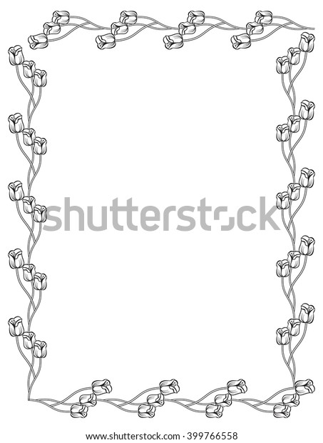 elegant frame outline tulips vector clip stock vector royalty free 399766558 shutterstock