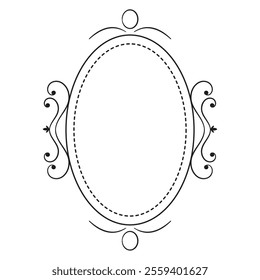 elegant frame oval shape isolated icon