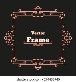 Elegant frame with place for text. Monogram. Certificate. Simple creative frame. Vector element of graphic design for your project