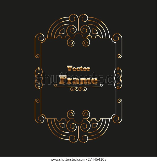 Elegant frame with place for text. Monogram.\
Certificate. Simple creative frame. Vector element of graphic\
design for your\
project