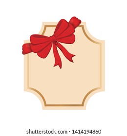 elegant frame with ribbon isolated icon