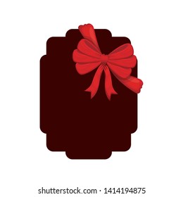 elegant frame with ribbon isolated icon