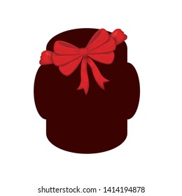 elegant frame with ribbon isolated icon