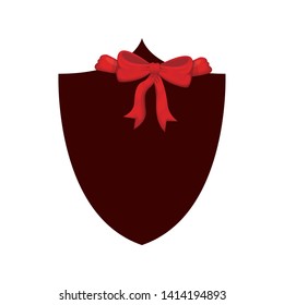 elegant frame with ribbon isolated icon