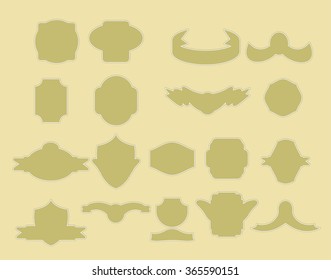 Elegant frame and ribbon set. Vector illustration.