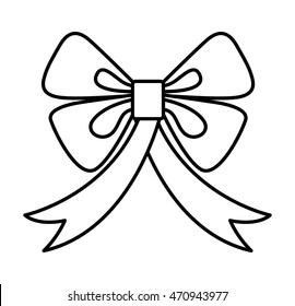 Continuous Line Drawing Decorative Ribbon Bow Stock Vector (Royalty ...