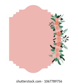 elegant frame with roses decorative