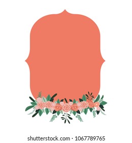 elegant frame with roses decorative