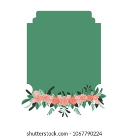 elegant frame with roses decorative