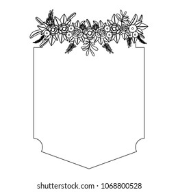 elegant frame with roses decorative
