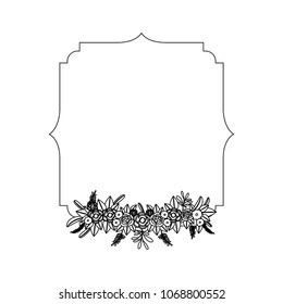 elegant frame with roses decorative