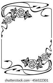 Elegant frame with roses. Design element for advertisements, logo, banners, labels, prints, posters, web, presentation, invitations, weddings, greeting cards, albums. Vector clip art.