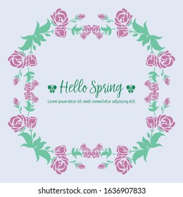 Elegant frame with seamless of leaf and flower decoration, for happy spring poster design. Vector