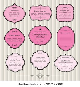 Elegant frame set. Calligraphic design elements.