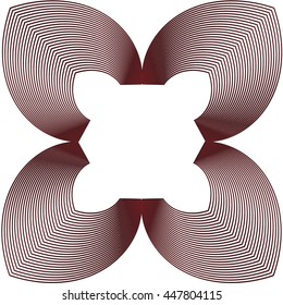 Elegant frame in the shape of a flower with optical illusion of volume. Use for cards, invitation, wallpapers, pattern fills, web pages elements, logo design, place for text. 