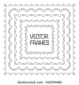 Elegant frame templates. Borders design. Square frames set. Vintage decorative elements. Vector illustration. Page decoration.