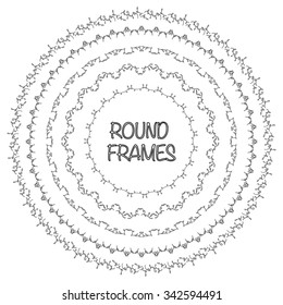 Elegant frame templates. Borders design. Round frames set. Vintage decorative elements. Vector illustration. Page decoration.