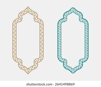 Elegant frame and text box design set with floral border, decorative plant elements, perfect for covers, cards, labels, and modern presentation templates