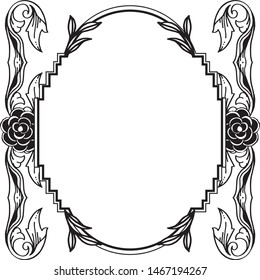 Elegant frame, with texture beautiful flower and branches leaf, ornament of various cards. Vector