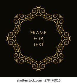 Elegant frame in trendy outline style
